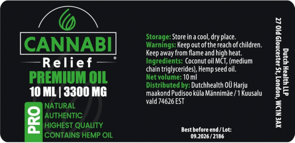 Cannabi Relief Oil 3300mg | Maximum Strength Calming Drops | Omega 3-6-9 - Image 4