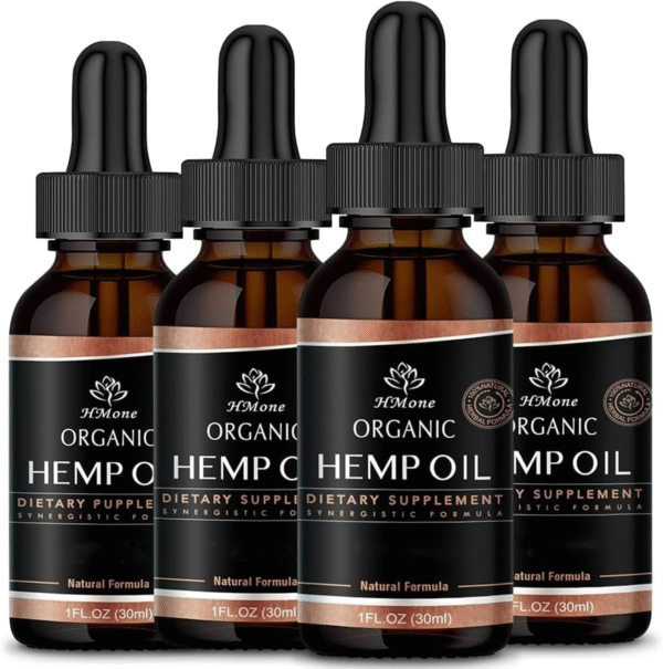 Hemp Oil -4 Packs Maximum Strength - Pure & CO2 Extract Drops