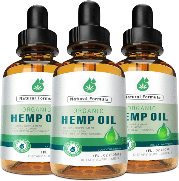 (3-Pack) Hemp Oil Drops High Potency - Natural for Sleep Relaxation