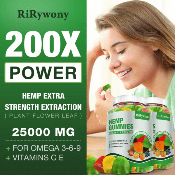 Hemp Gummies (3 Packs), High Potency Edible Gummies Extra Strength Sleep and Pain - Image 2