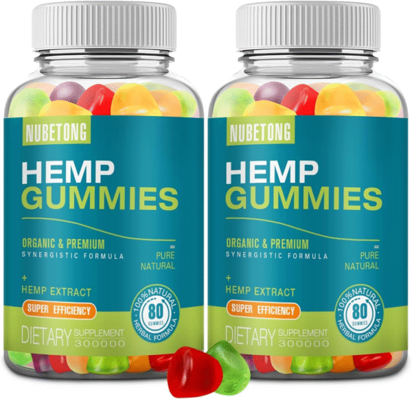 2 Packs Hemp Gummies for Sleep,Anxiety,Pain High Potency Hemp Supplement Edible Bear Gummy