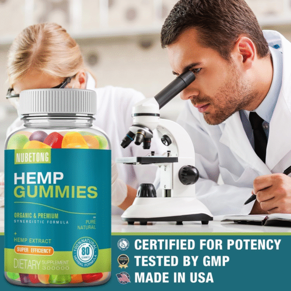 2 Packs Hemp Gummies for Sleep,Anxiety,Pain High Potency Hemp Supplement Edible Bear Gummy - Image 2