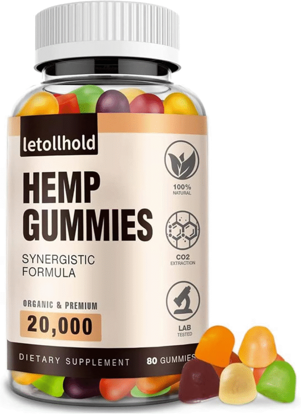 Hemp Gummies for Sleep, Pain, Anxiety - Best Hemp Extract for Adults - Low Sugar