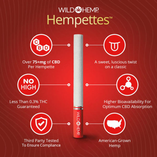 Wild Hemp Hempettes Red – Sweet CBD Cigarettes