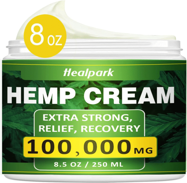 Natural Hemp Cream for Muscles, Joints, Lower Back, Back, Knees, Neck, Fingers, Elbows- 8.5 fl oz