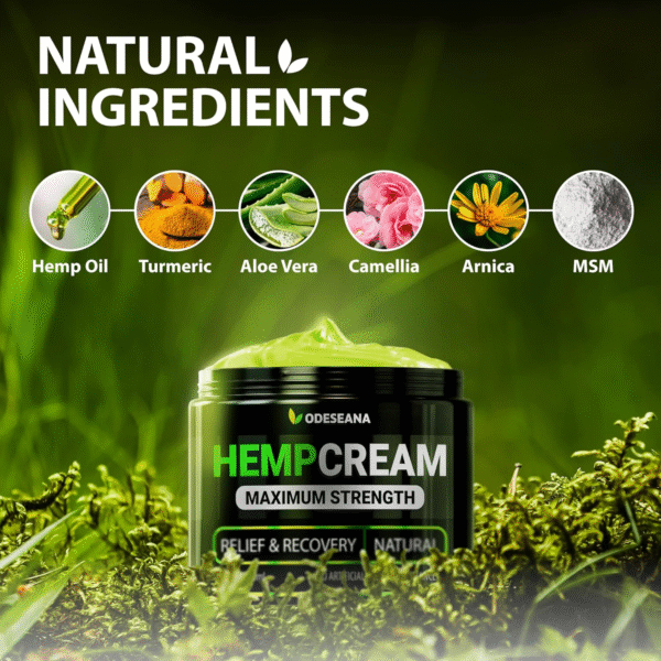 (2 Pack) Hemp Cream for Joint, Back, Knees, Neck, Elbows - Anti inflammatory, Muscle relaxer, Maximum Strength